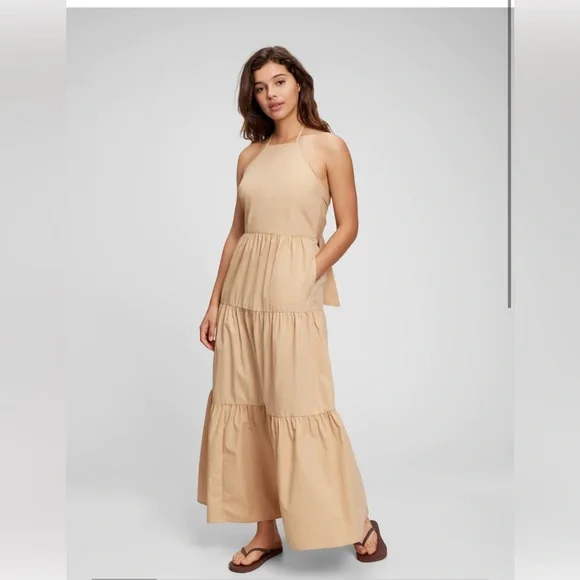 chinese dress ladies GAP Womens Tie-Front Woven Maxi Dress Optic White V4 XS at Amazon Women's  Clothing store